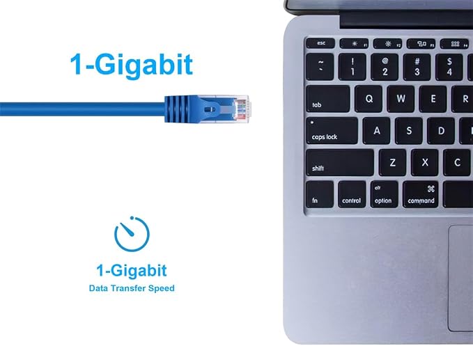 Monoprice Cat5e 10ft Blue Patch Cable UTP 24AWG 350MHz Pure Bare Copper - Image 5