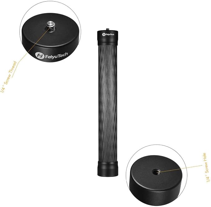 FeiyuTech 10.8" Carbon Fiber Extension Pole – Lightweight, Durable - Image 3