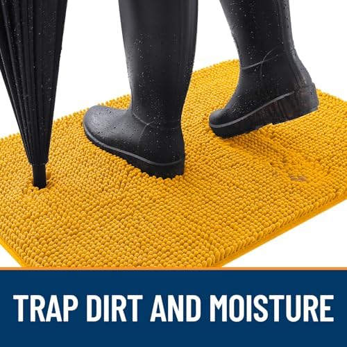 OLANLY Dog Door Mat for Muddy Paws 44x24, Super Absorbent Chenille Mud Mat - Image 2