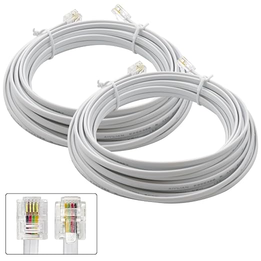 Phone Cable 25 Feet Telephone Line Cord by XANHAM