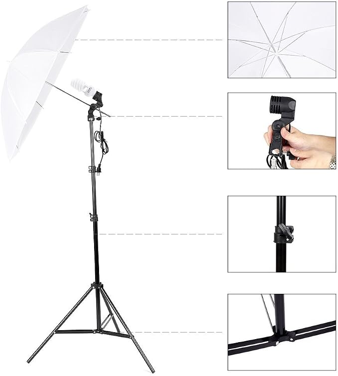Photo Lighting Kit, 2M x 3M/6.6ft x 9.8ft Background Support System and 900W - Image 6