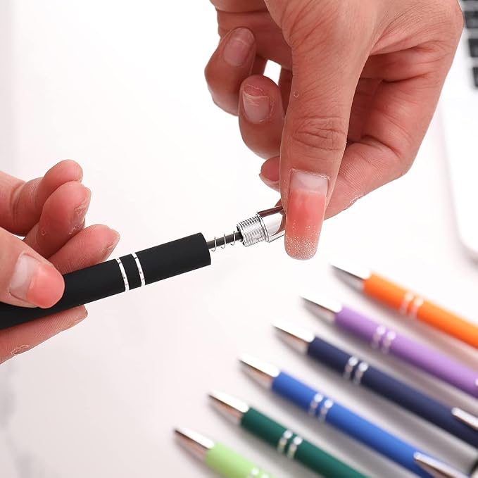 Oddmoal Ballpoint Pen with Stylus Tip, Soft Touch Click Pen, 2 in 1 Metal Pens - Image 2