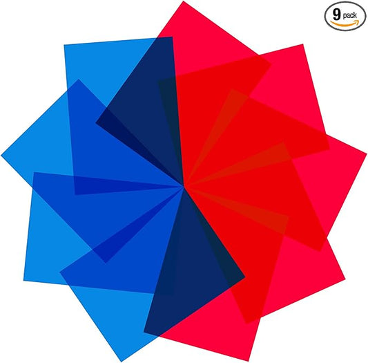 Lystaii 9pcs Gel Light Filter Color Correction Colored Overlays Transparent by Lystaii