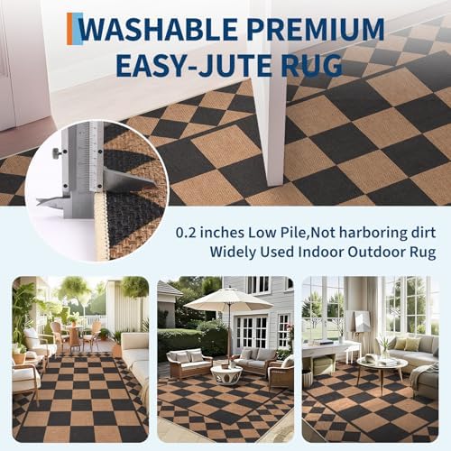 GarveeHome Easy Jute Area Rug 5x7 Washable Rugs - Image 7