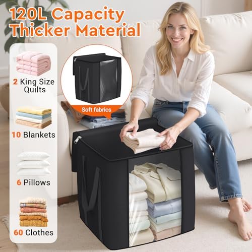 TasticTotes 120L Extra Large Blanket Clothes Storage Bags, 4 Pack - Image 3