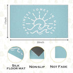 Jvpke Blue Beach Door Mat, Happiness Comes in Waves Blue Beachy Door Mat Indoor - Image 3
