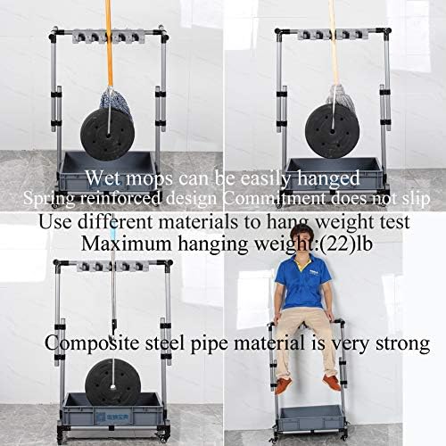 Broom And Mop Holder Put Wet Movable Floor-Mounted Mop Rack Floor Standing - Image 4