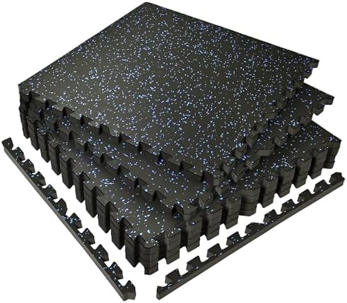 SUPERJARE 0.56'' Thick 24 Sq Ft Rubber Top Gym Flooring by SUPERJARE