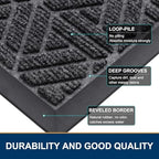 Smiry Front Door Mat Outside Entrance, Low Profile Rubber Doormat - Image 3