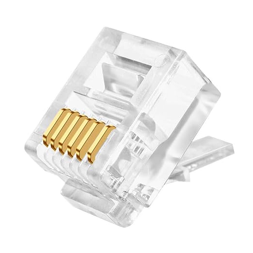 RJ12 6P6C Connectors 6 Pin Telephone Line Cable Wire Male Plug by XANHAM