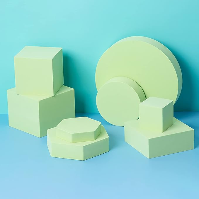 8PCS Geometric Cube Photo Props Set, Hard Foam Photography Background Props by Yiemoge