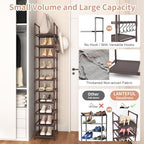 LANTEFUL Tall Shoe Rack 10-Tier Narrow Shoe Shelf Storage - Image 6