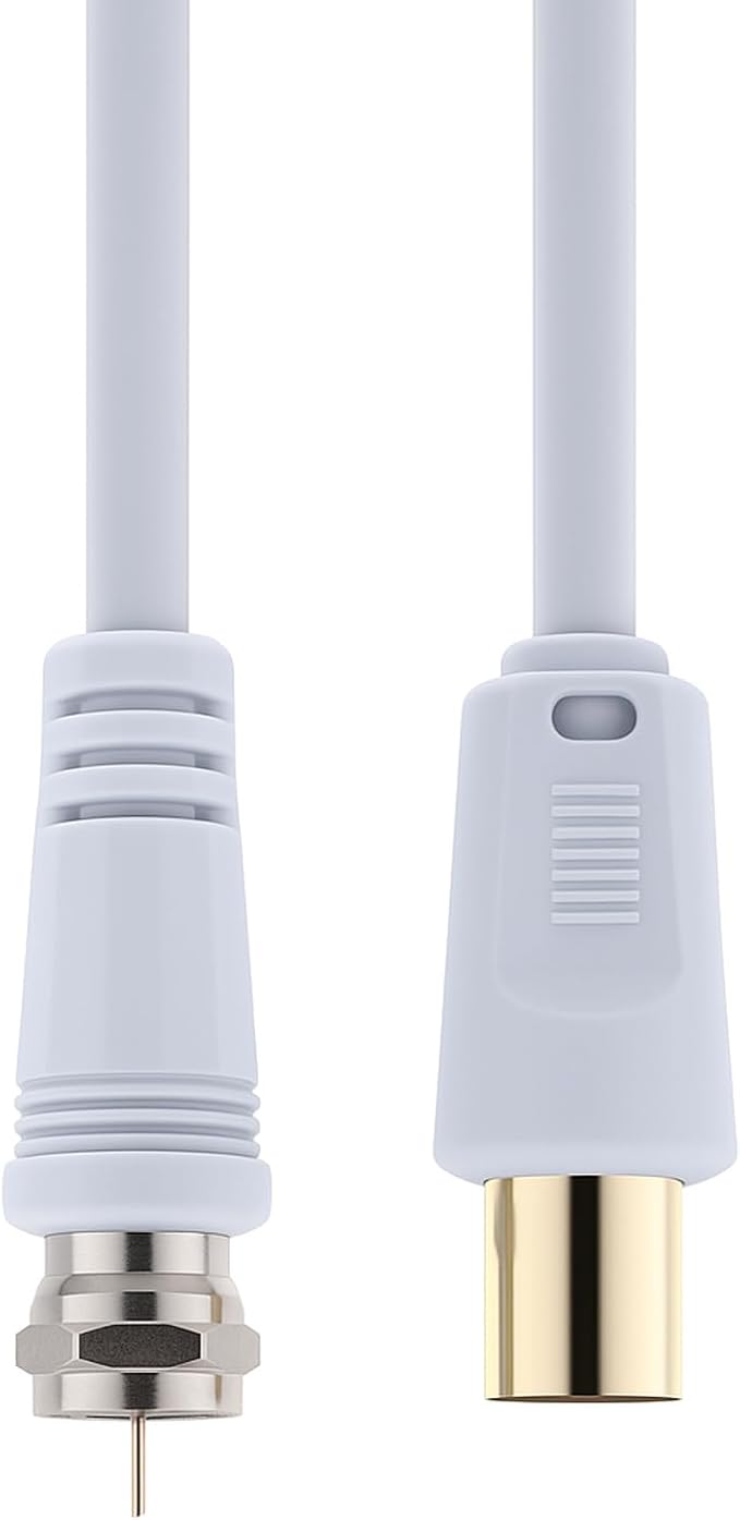 Coaxial Aerial F Connector Male Plug to RF M-Male Cable - Image 2