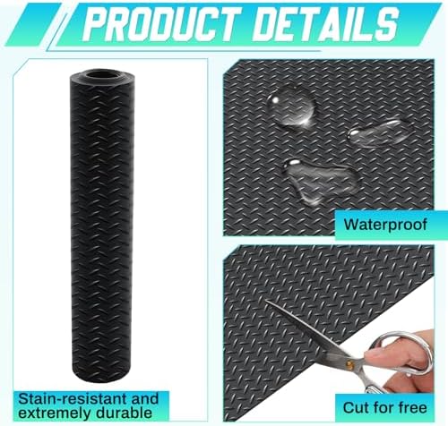 Breling 16 in x 10 ft Rubber Diamond Plate Rolls Garage Floor Mat - Image 3