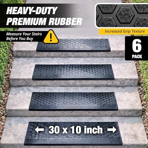 Rubber Stair Treads Outdoor 30" x 10" 6-Pack - Image 5