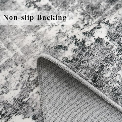 Washable 12ft Kitchen Area Rug: Abstract Entryway Rug Runner Soft Bedroom - Image 3