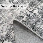 Washable 12ft Kitchen Area Rug: Abstract Entryway Rug Runner Soft Bedroom - Image 3