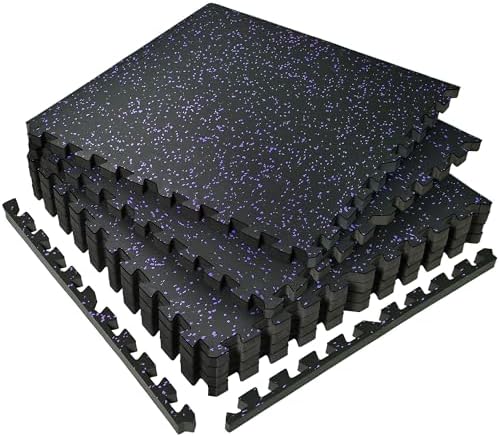 SUPERJARE 0.56'' Thick 24 Sq Ft Rubber Top Gym Flooring by SUPERJARE