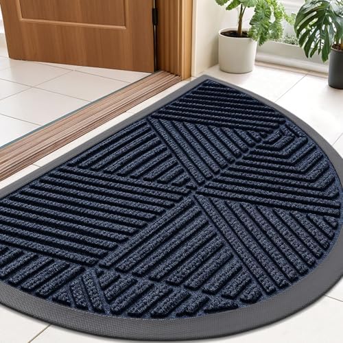 Smiry Half Circle Front Door Mat Outside Entrance, Rubber Doormat by Smiry