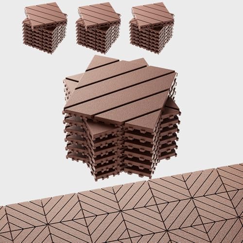 EchoDeck Interlocking Deck Tiles, 54 Pack Deck Tiles Interlocking Outdoor All by Unknown
