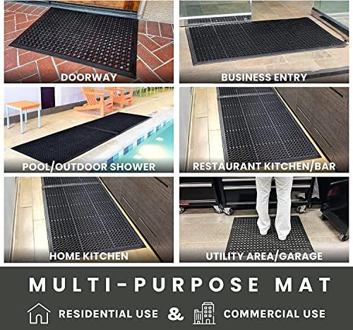 Uniboho Door Mat Outside Entrance Rubber Floor Mat 35x24 Anti Slip - Image 5