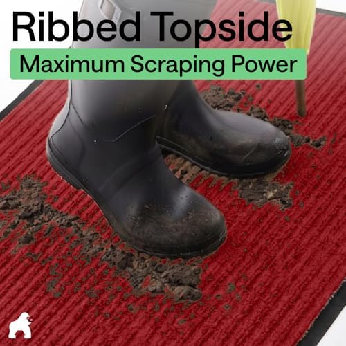GORILLA GRIP Traffic Guard Indoor Outdoor Heavy Duty Door Mat, 29x17 Red - Image 4