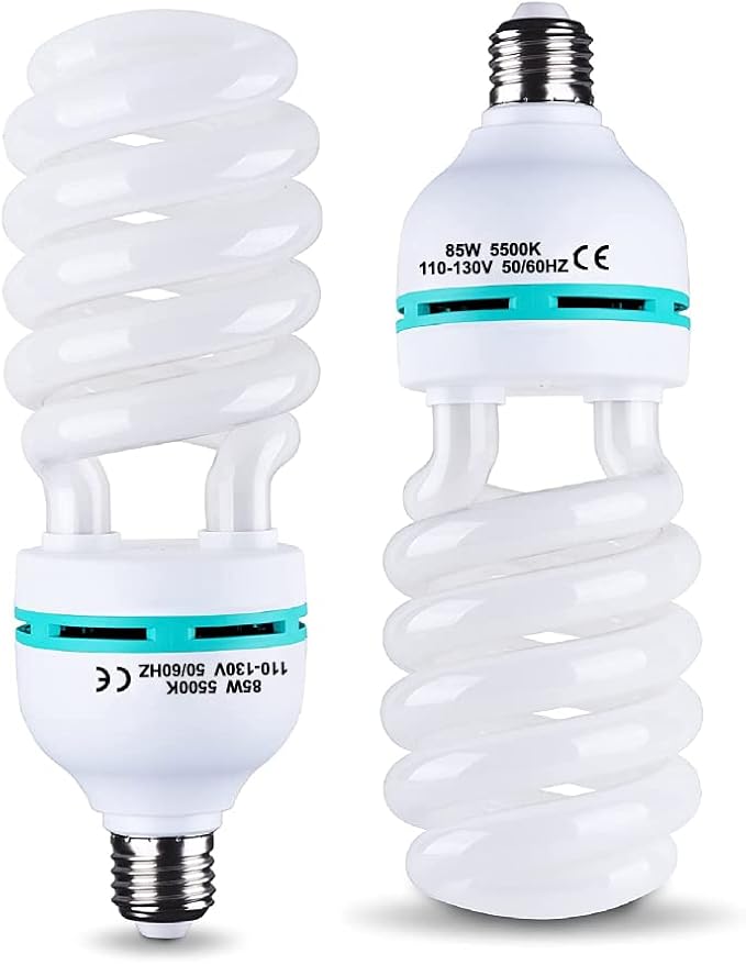 2Pcs 85W Light Bulb 5500K CFL Roas Daylight Spiral Softbox Lighting Kit Bulb in by Unknown