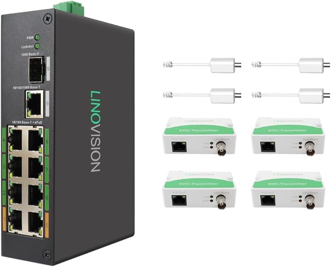 LINOVISION Industrial 8-Port EOC & POE Switch by LINOVISION%C2%AE
