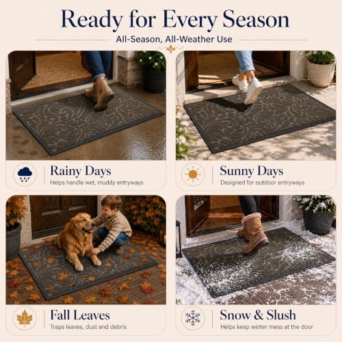 Yimobra Extra Large Front Door Mat, Floral Outdoor Mat - Image 6