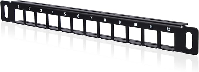 GeeekPi 10 inch 0.5U 12 Port Blank Keystone Patch Panel - Image 7