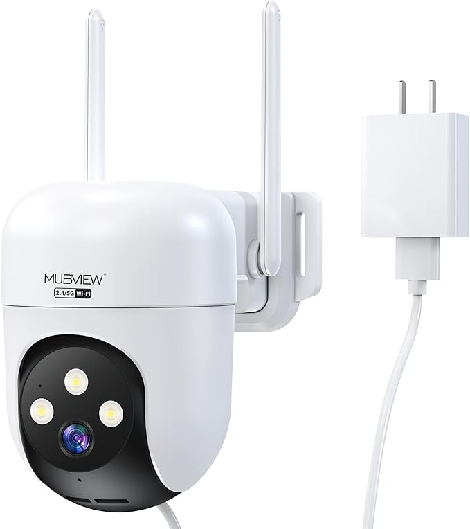 MUBVIEW 360° Security Cameras Wireless Outdoor, 24/7 Wired Outdoor Camera by MUBVIEW