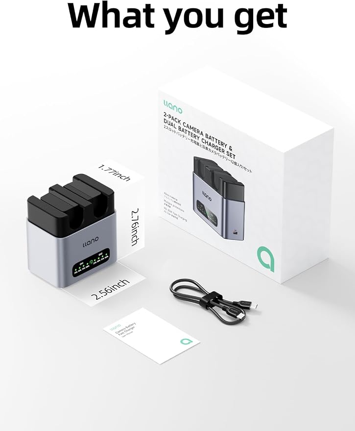 llano 2-Pack 1350mAh EN-EL25 Batteries and 20W Fast Charger - Image 7