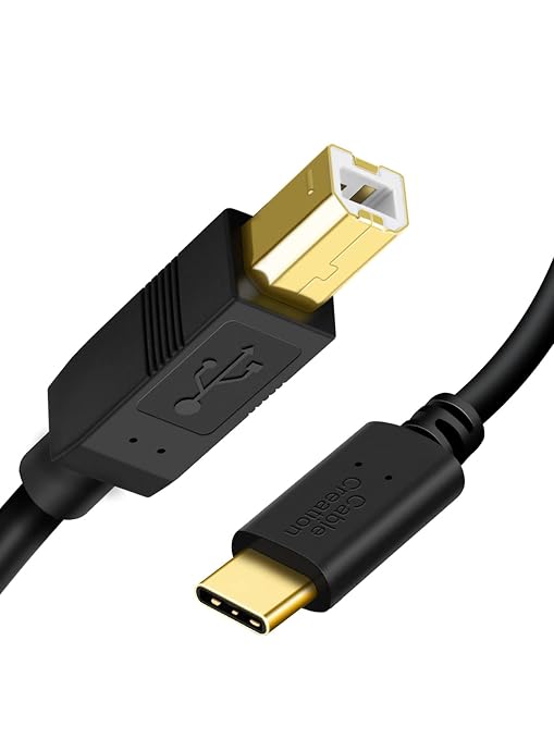 CableCreation USB B to USB C Printer Cable 6.6 FT/10-Pack, USB-C to USB-B Cord by CableCreation