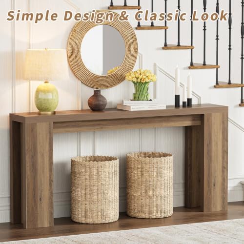 karlott 70.9" Long Console Table, Farmhouse Entryway Table, Fulton Pine - Image 5