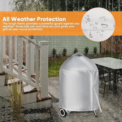 iCOVER Grill Cover for Weber 22 Inch Charcoal Kettle- Heavy Duty Waterproof BBQ - Image 5