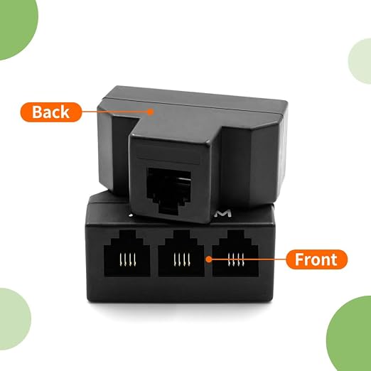 RJ11 Cable 3 Way Splitter 6P4C Connector Phone Line Cord Adapter - Image 4