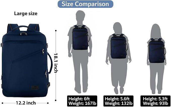 MATEIN Backpack for Travel, 27L Water Resistant Carry on Backpack Fits Overhead - Image 3