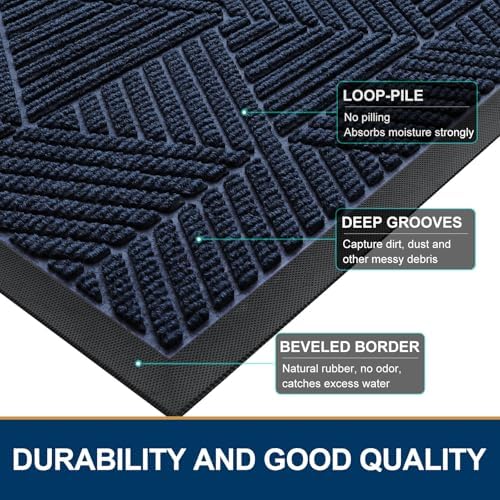 Smiry Half Circle Front Door Mat Outside Entrance, Rubber Doormat - Image 4