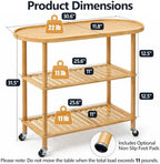 3-Tier Rolling Entryway Table, 30.6'' Narrow Bamboo Console Table - Image 3
