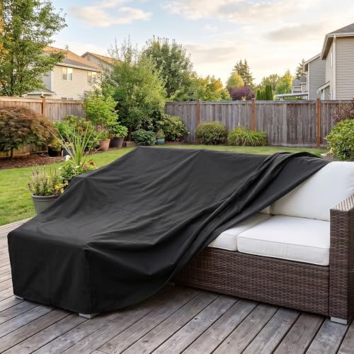SheeChung Patio Furniture Cover Rectangular 110"L x 84"W x 28"H, Waterproof - Image 4