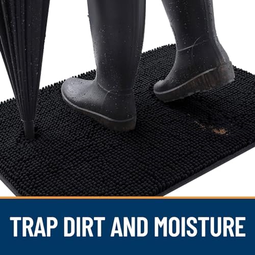 OLANLY Dog Door Mat for Muddy Paws 50x30, Super Absorbent Chenille Mud Mat - Image 2