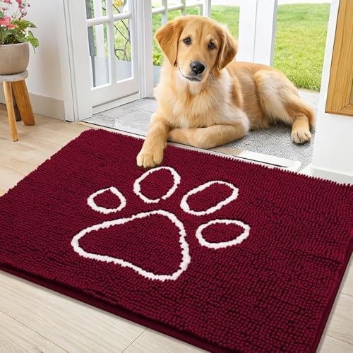 Smiry Dog Door Mat for Muddy Paws, Absorbent Non Slip Dirt Trapper by Smiry