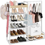2-in-1 White Shoe Rack for Closet by SimpleandNeatLife