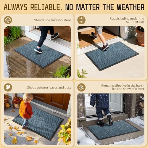 Yimobra Indoor Outdoor Mats for Front Door, Mix Blue - Image 5