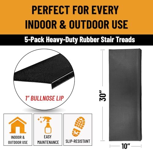 Ottomanson Outdoor Bullnose Stair Treads – Dots Heavy-Duty Non Slip Stair Mats - Image 4