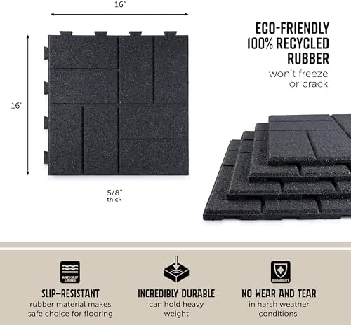 Playsafer Brick Rubber Interlocking Tiles | 16 X 16 | Easy Install - Image 4