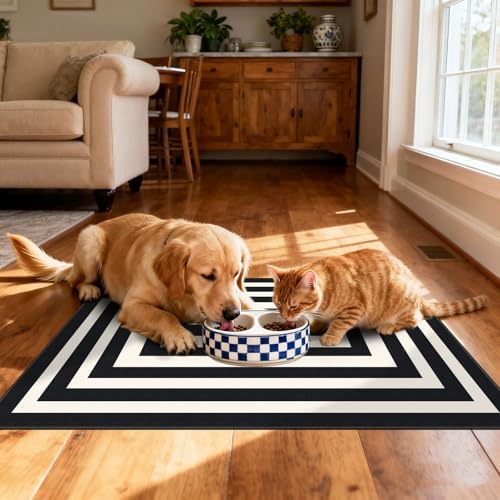Front Door Mat Indoor Outside Entrance, 2x3 Modern Black White Rug - Image 6