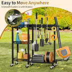 Broom Holder with Cleaning Supplies Organizer, 30.7"Wx11.8"Dx34.6"H - Image 3