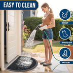 Smiry Half Circle Front Door Mat Outside Entrance, Rubber Doormat - Image 6