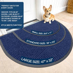 OLANLY Half Circle Front Door Mat 47x30, Waterproof Heavy-Duty Doormat - Image 2